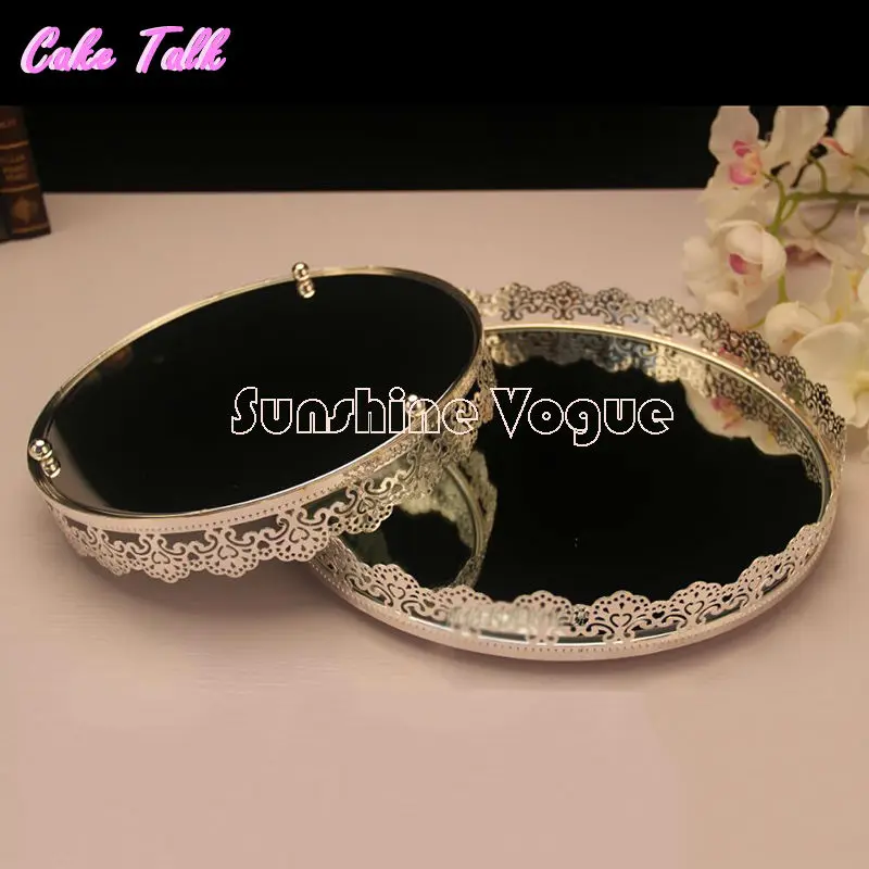 Серебристая металлическая тарелка для торта лоток 10 ''/12'' подставка