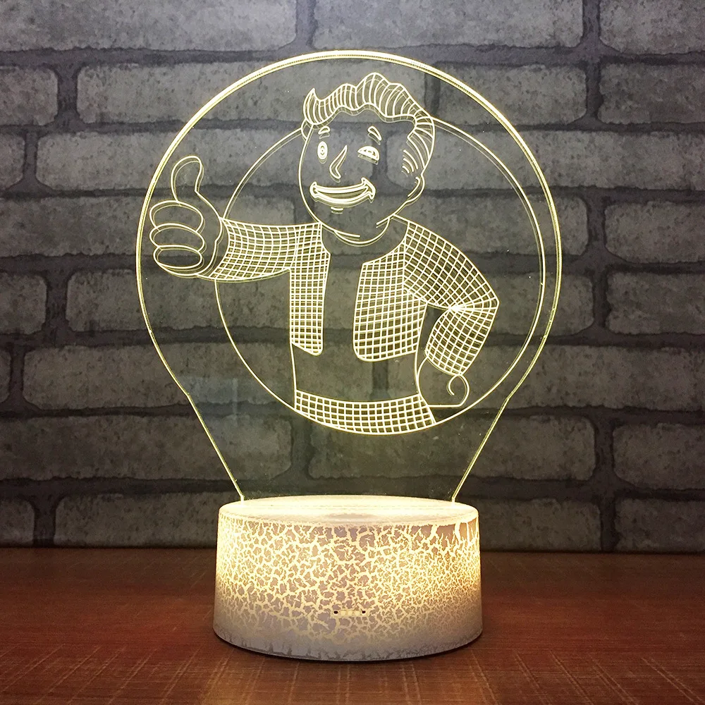 

3D Cartoon Fallout 4 LED RGB Night Light 7 Color Change Desk Light Action Figures 043 Boys Girls Christmas Toys