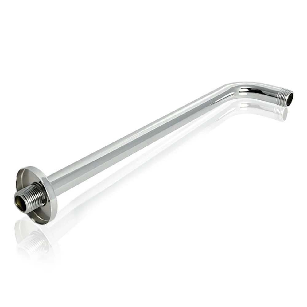 

Wall Mounted L-Shaped Shower Arm Extension 16 Inch Length Stainless Steel in Polished Chrome Replacement for Shower Head