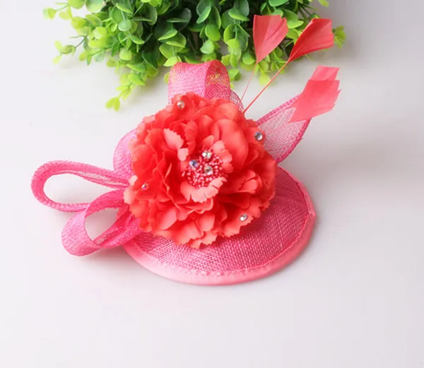 Красивый Шелковый Цветочный аксессуар для волос Sinamay основа и отделка свадебный