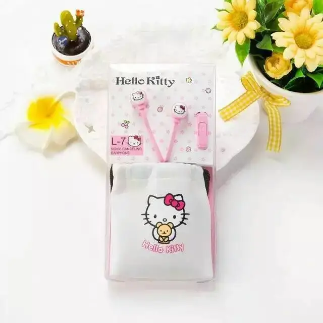 Милые розовые стереонаушники Hello Kitty с милым мультяшным рисунком 3 5 мм наушники