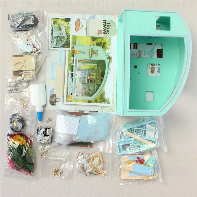 Cuteroom DIY деревянный кукольный домик Миниатюрный комплект для кукольного дома светодиодный+ музыка+ Голосовое управление наборы ручной работы туристический фургон для девочек