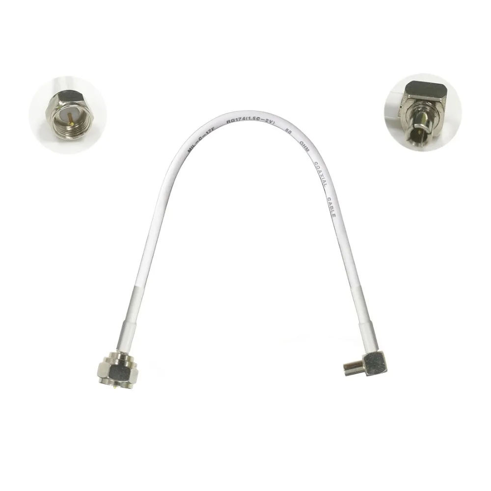 

1PC F male plug to TS9 male right angle connetor pigtail cable adapter 15/30/50/100cm low loss high quality wireless router