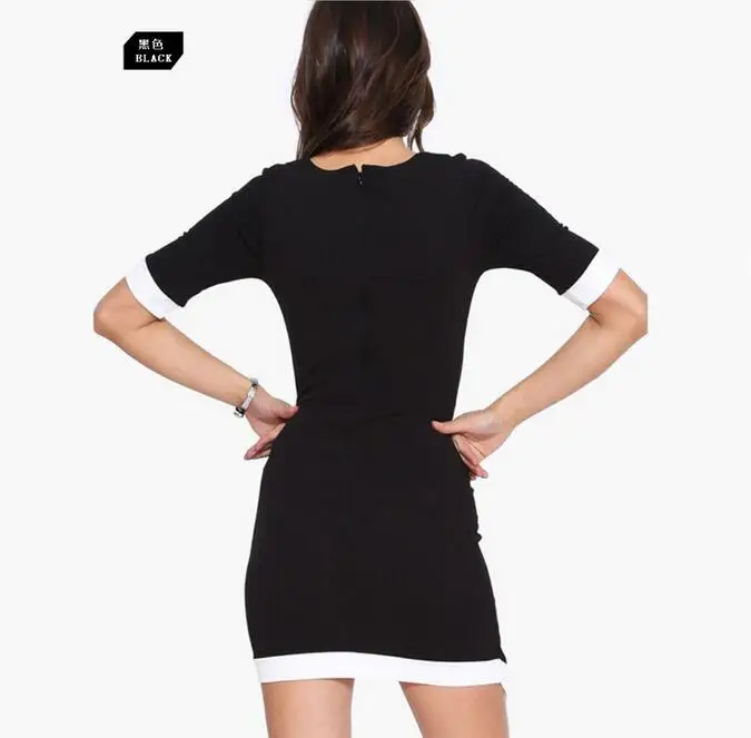 Womens Summer Dresses 2016 Fashion Irregular Black And White Patchwork Elegant Women Sexy Dress Vestido De Festa QQ880 | Женская одежда