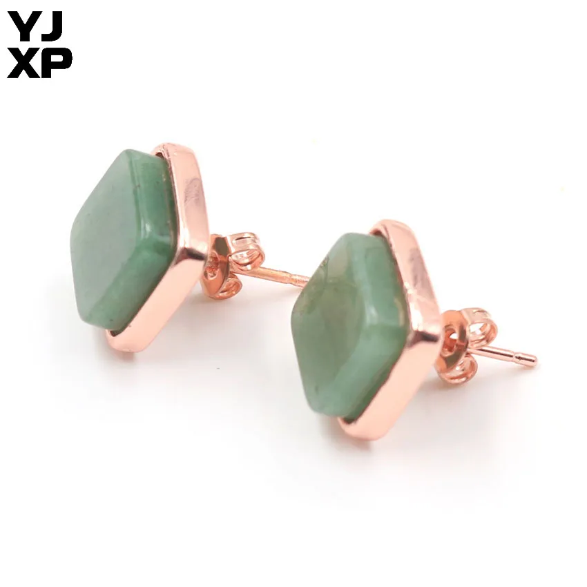 Женские серьги пусеты YJXP квадратной формы из розового золота|Серьги-гвоздики| |