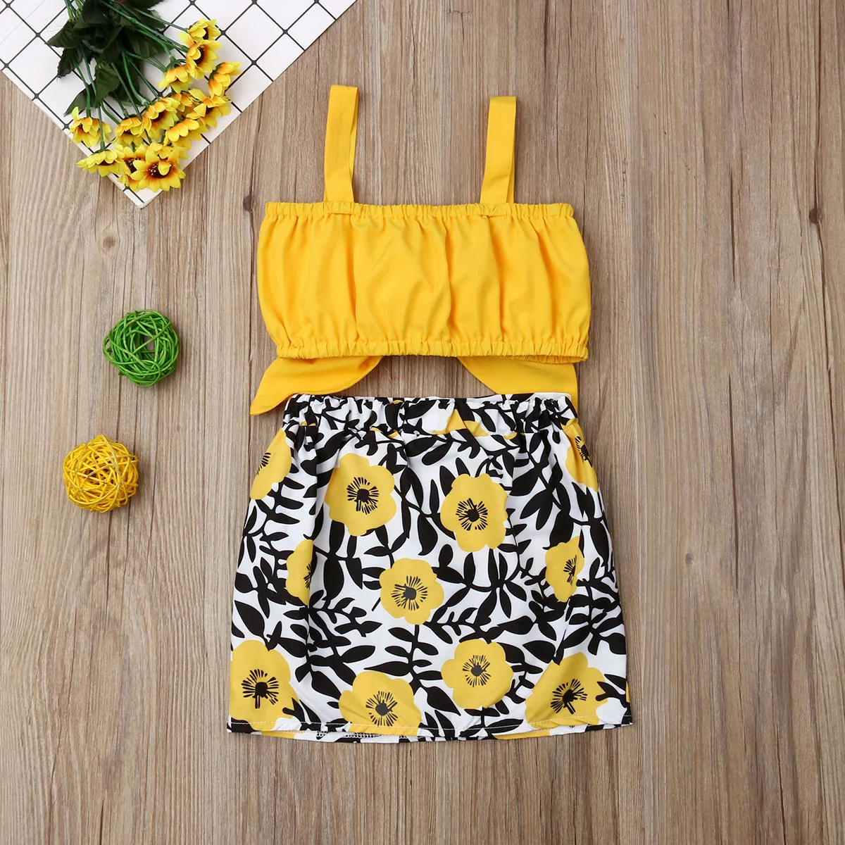 pudcoco 2019 Children Clothing Suits For Girls Clothes Kids Toddler Enfant Fille Infantis Outfits Bow-knot Crop Tops+Skirt 6M-4T | Мать и