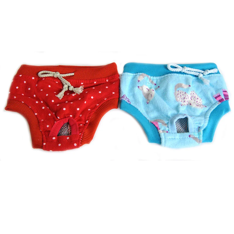 Милый маленький собака Multi-цвет гигиеническая штаны Нижнее белье Короткие хлопок