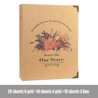 our story 3 line 640 шт крафт-бумажная Обложка для билетов, купюр, карт, Полароид, для хранения фотографий, памятная монета, печать, банкноты, коллекция денег, альбом - Цвет: our story 3 line