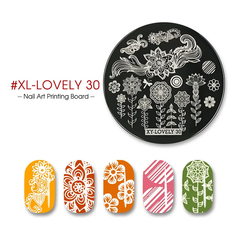 XL-LOVELY-30 Saviland дизайн ногтей штамп шаблон 16 видов стилей цветок розы листья изображение шаблон печатная пластина для DIY гель Vranish маникюр - Цвет: XL-LOVELY-30