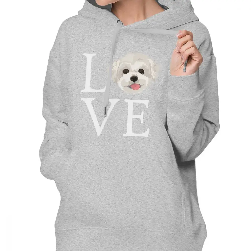 МАЛЬТИЙСКАЯ Собака Толстовка I Love Maltese Dog Lover милые собачьи мордочки толстовки большие хлопковые толстовки женские графические пуловеры худи