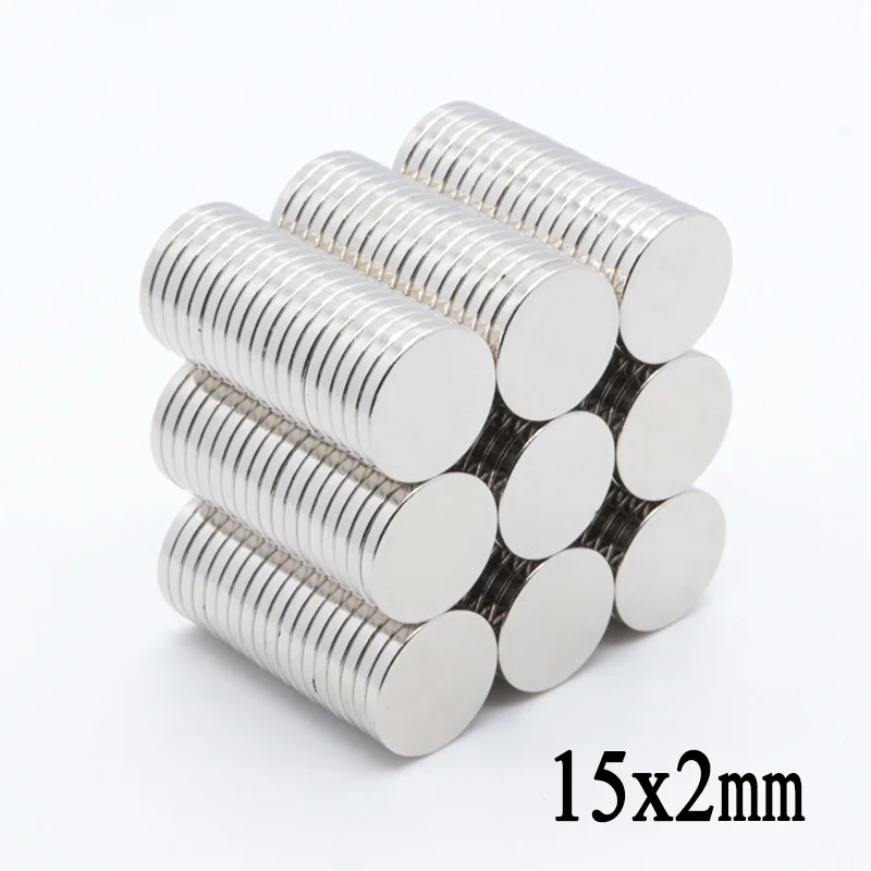 Супермощный редкоземельный неодимовый магнит N35 15x2 мм 50 шт.