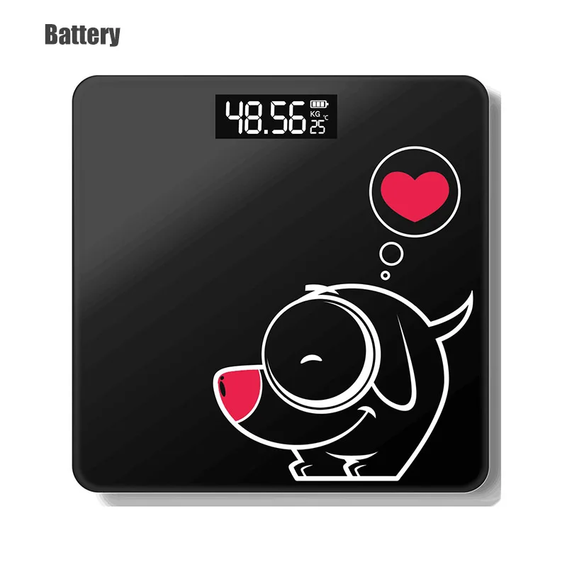 Puppy Black ONEUP весы для ванной комнаты стеклянные умные домашние электронные цифровые весы для пола бариатрические ЖК-дисплей аксессуары для дома - Цвет: Puppy Black