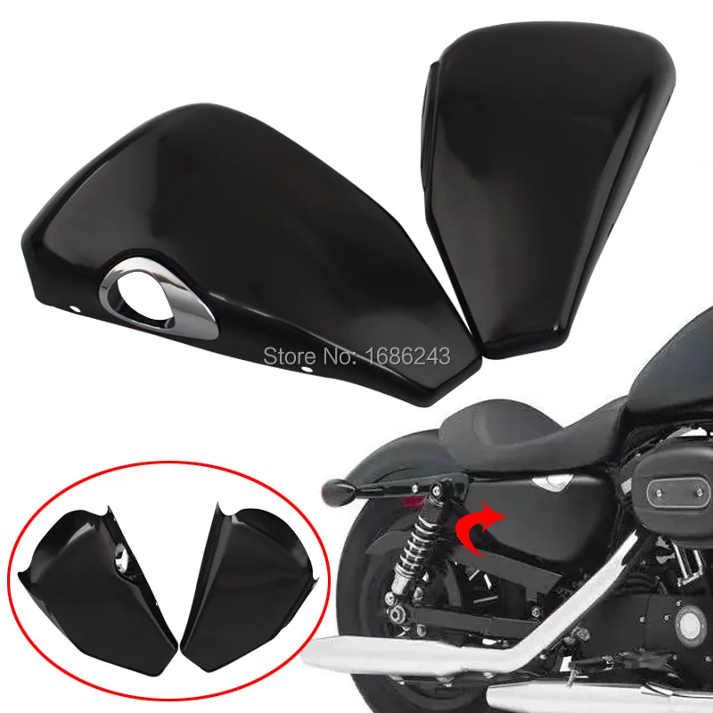 Новые глянцевые черные мотоциклетные боковые масляные крышки для батарей