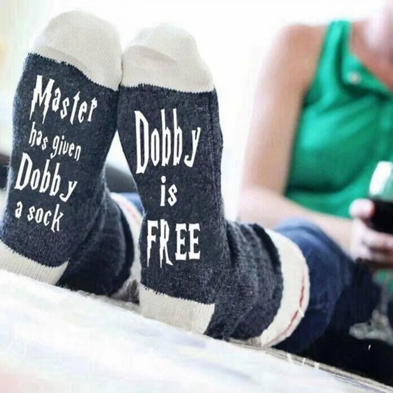 Популярные носки с надписью Pride Dobby 2 пары забавных носков Master dobby is free Hipster уличные