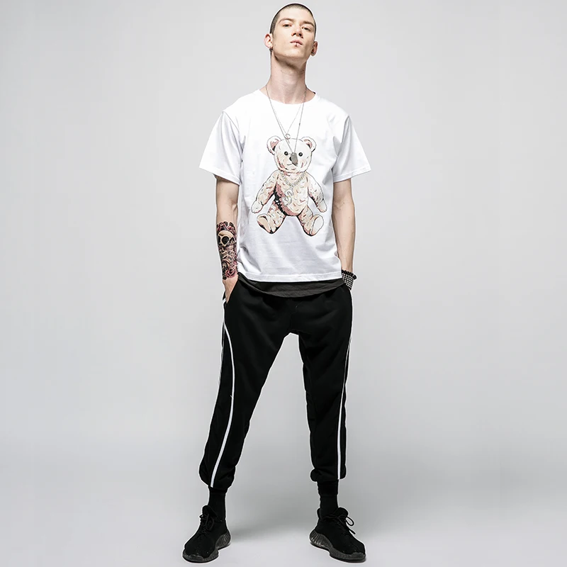Футболка aelfrec Eden мужская женская с принтом медведя|t shirt|t-shirt mencotton tshirt |