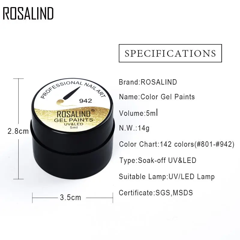 Новый Гель лак ROSALIND 921 942 чистый цвет s УФ гель для маникюра сделай сам