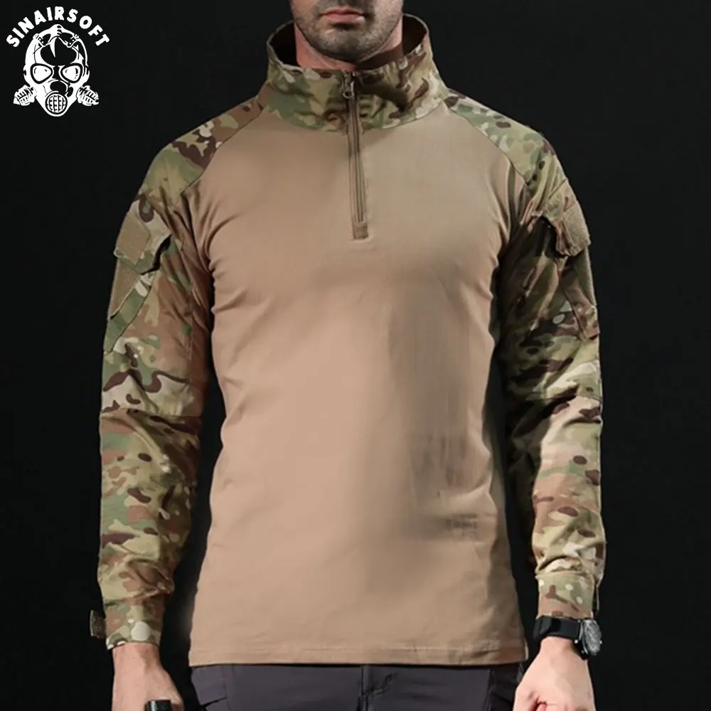

SINAIRSOFT Men US Army Tactical Military Uniform Airsoft Camouflage Combat-Proven Shirts Rapid Assault Long Sleeve Shirt