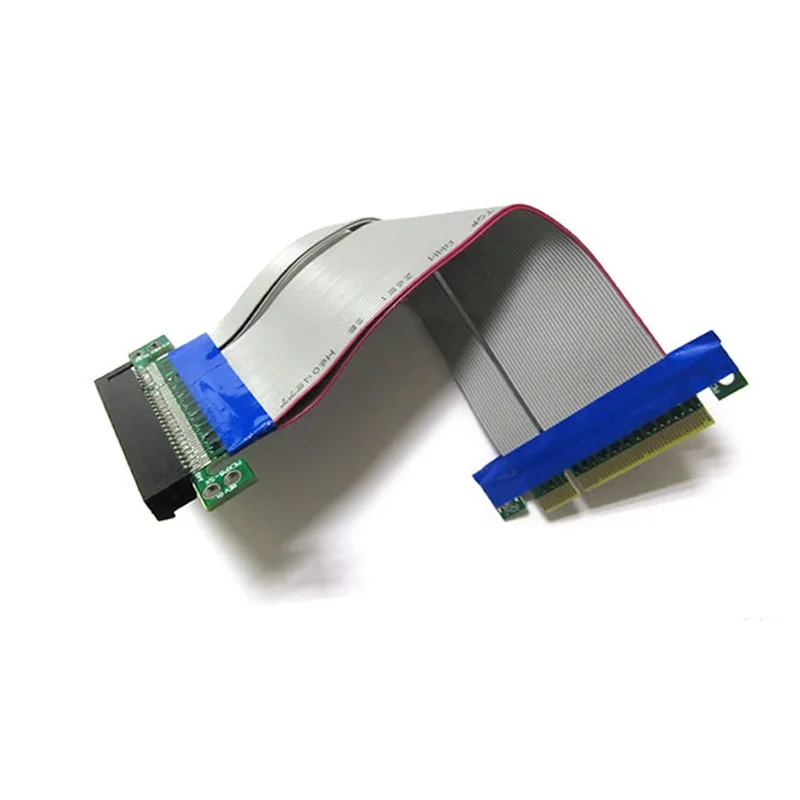 Новый Riser PCI-E PCIE PCI Express 8X/16X Extender Card с Molex IDE адаптером питания и ленточным кабелем 20