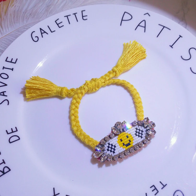 Новый Красочный браслет ручной работы в богемном стиле плетеный бохо с буквами и