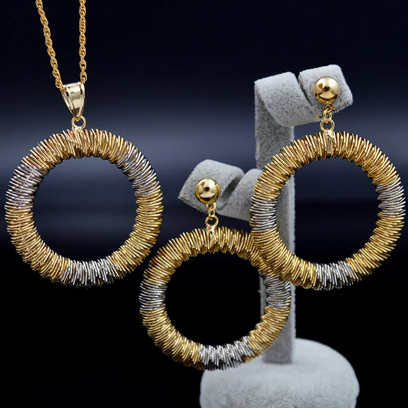 Sunny Jewelry модные круглые ювелирные наборы колье серьги кулон Женские Ювелирные для