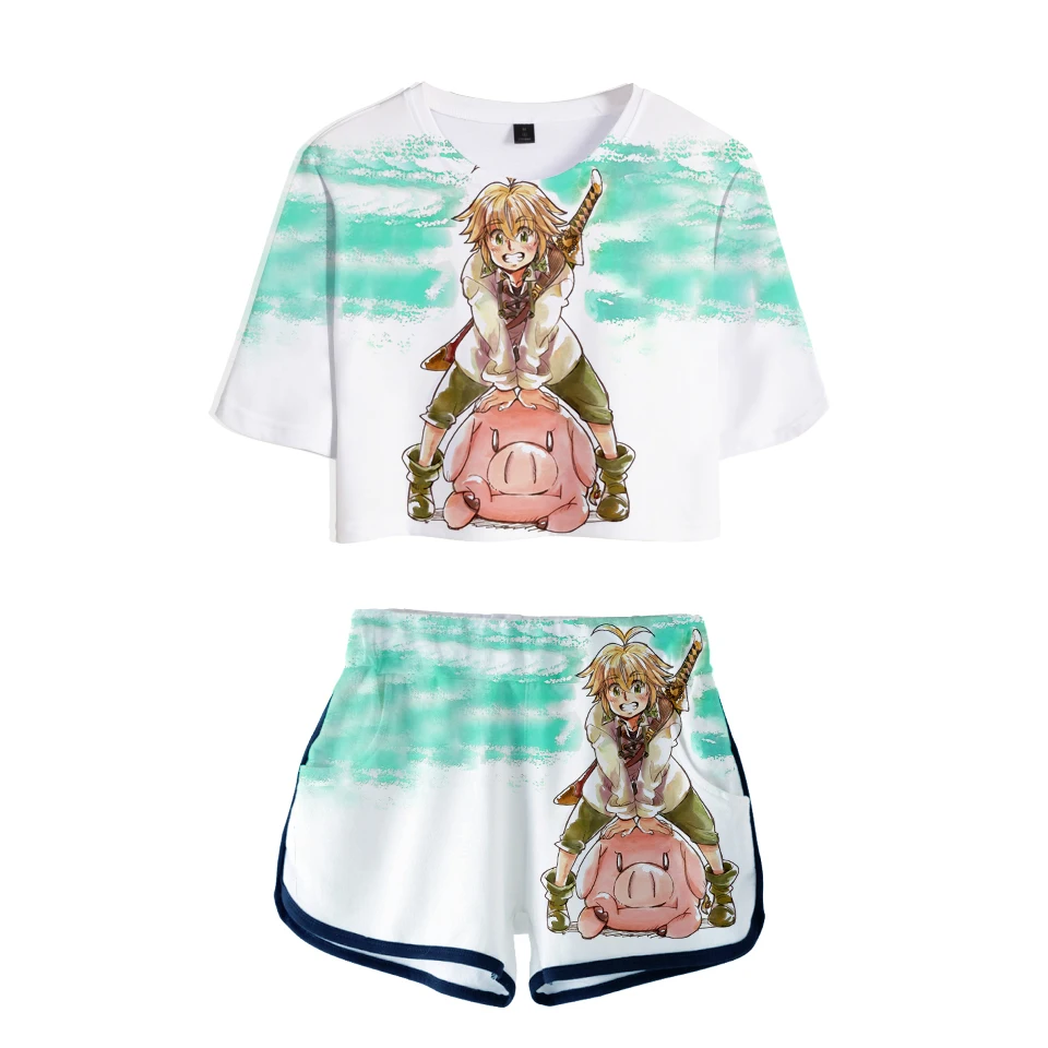 

The latest 2021 3D T-shirt summer sexy casual Naruto print women's high quality sexy Naruto 3D T-shirt + shorts two-piece xs-xxl