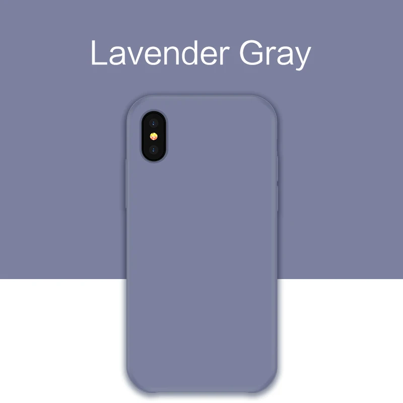 Lavender Gray Силиконовый чехол для iPhone 7 8 Xs Max, роскошный чехол, однотонный силиконовый чехол для iPhone 6 6s Plus X XR Funda Coque Capas - Цвет: Lavender Gray