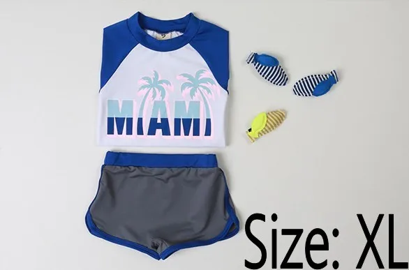 Boys XL Одежда для плавания купальный костюм для мальчиков и девочек, купальный костюм для серфинга, комплект из двух предметов, Солнцезащитный головной платок для плавания, пляжный набор для купания - Цвет: Boys XL
