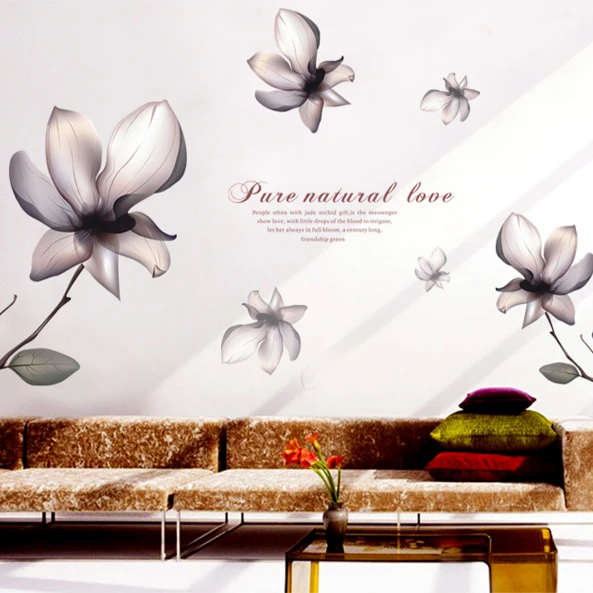 Романтическая гостиная диван ТВ настенная спальня теплая может снять стикер на