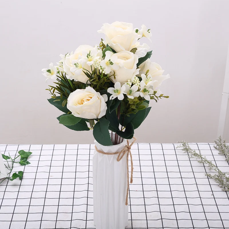 Моделирование искусственных цветов розы Букет вечерние Шелковый Искусственный