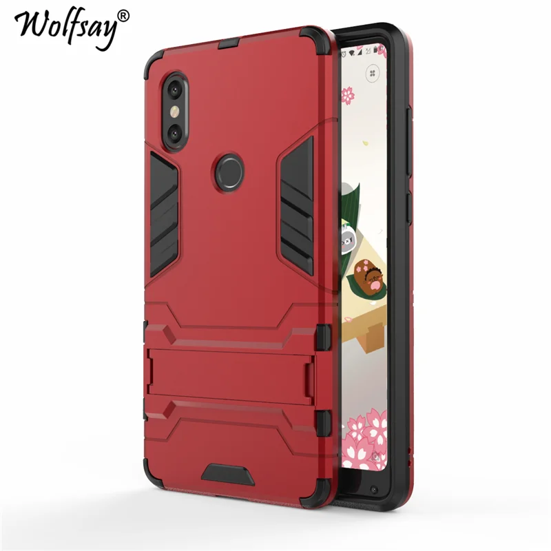Wolfsay Cover For Xiaomi Mi Mix 2S Case Slim PC + Soft Rubber Armor Phone Fundas 5.99" |