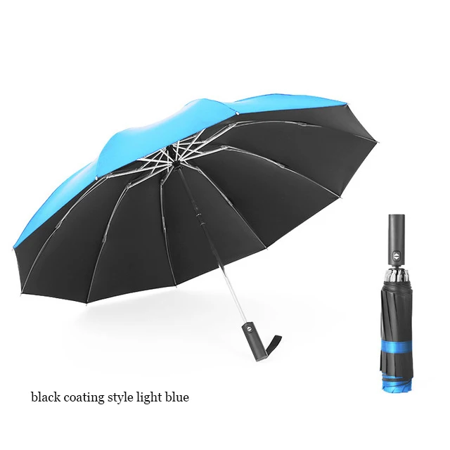 light blue A style 10 K ветронепроницаемый двухсторонний зонт для мужчин Авто бизнес автомобильный зонт Анти-УФ Женский складной зонт для дождя и солнца автоматический солнцезащитный мужской Paraguas - Цвет: light blue A style