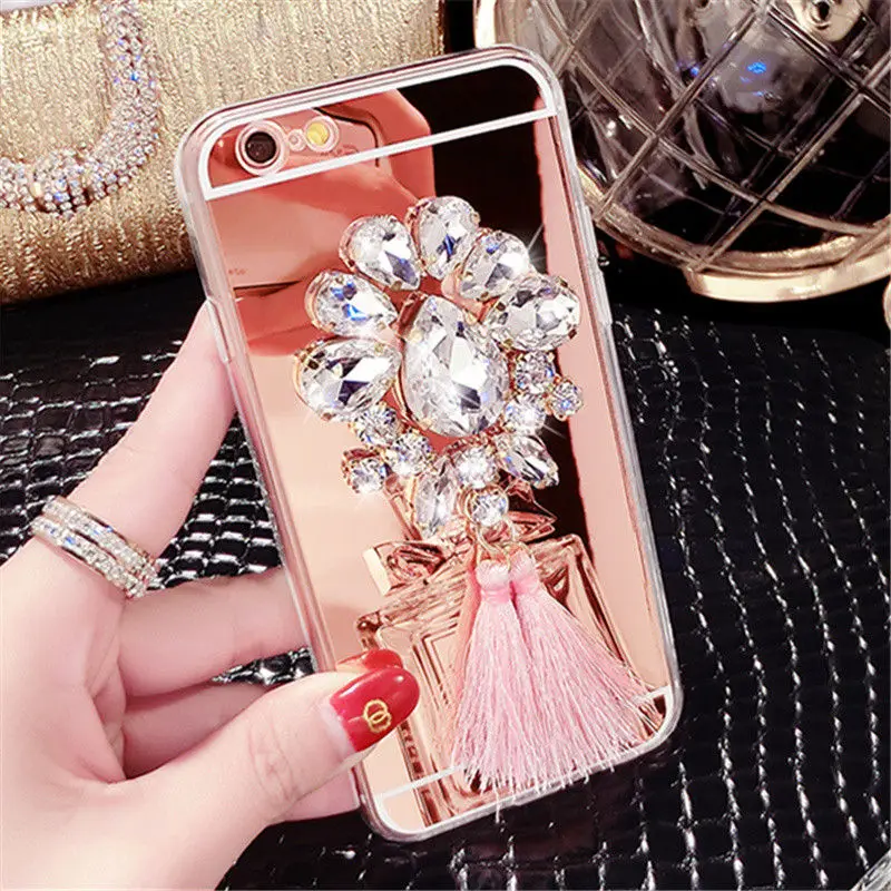 Для iPhone 6 S 7 8 Plus X Роскошные со стразами с украшениями под бриллианты Цветочные
