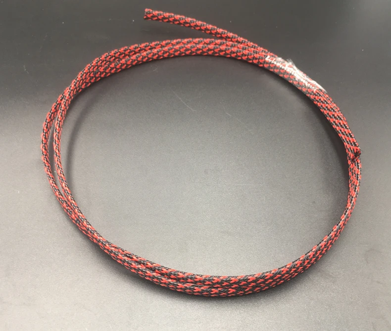 black red 6 мм Цвет желтый, синий; размеры 34–43 Золотой высокой плотности сетчатый предохранитель RC автомобиль с возможностью расширения нейлон под змеиную кожу оплетка PET защиты оболочки проводов кабельная муфта - Цвет: black red