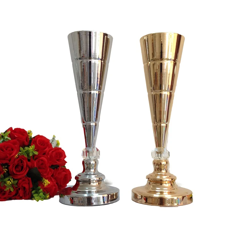 Элегантные металлические вазы для цветов центральные части стола вечерние дьбы