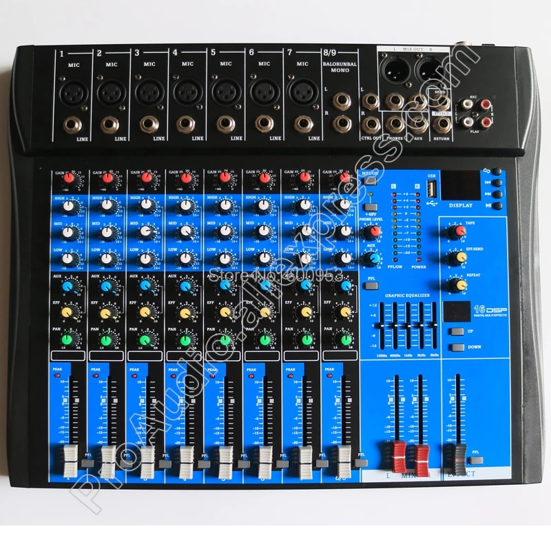 MICWL XC80 8 канальный Беспроводной Bluetooth микрофон звуковой микшер консольный 16 DSP