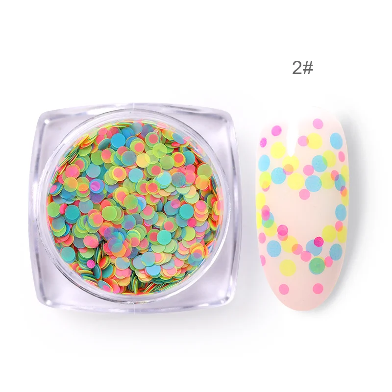 BORN PRETTY Neon Nail блестки Зеленый цвет флуоресцентный эффект Сердце Круглый смешанный узор 3D дизайн ногтей украшение светится в темноте - Цвет: Pattern 2