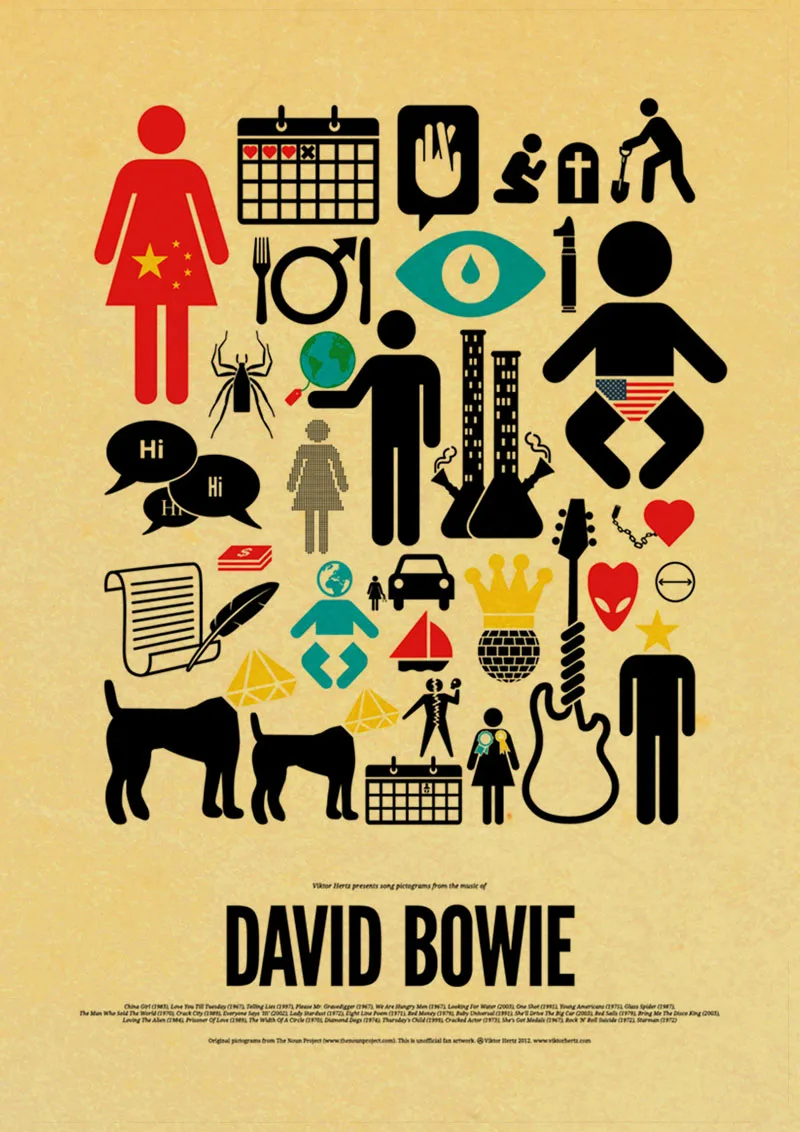 A014 ВИНТАЖНЫЙ ПЛАКАТ DAVID-BOWIE художественный Печатный Ретро плакат домашний декор комнаты декоративная живопись винтажная Настенная картина - Цвет: A014