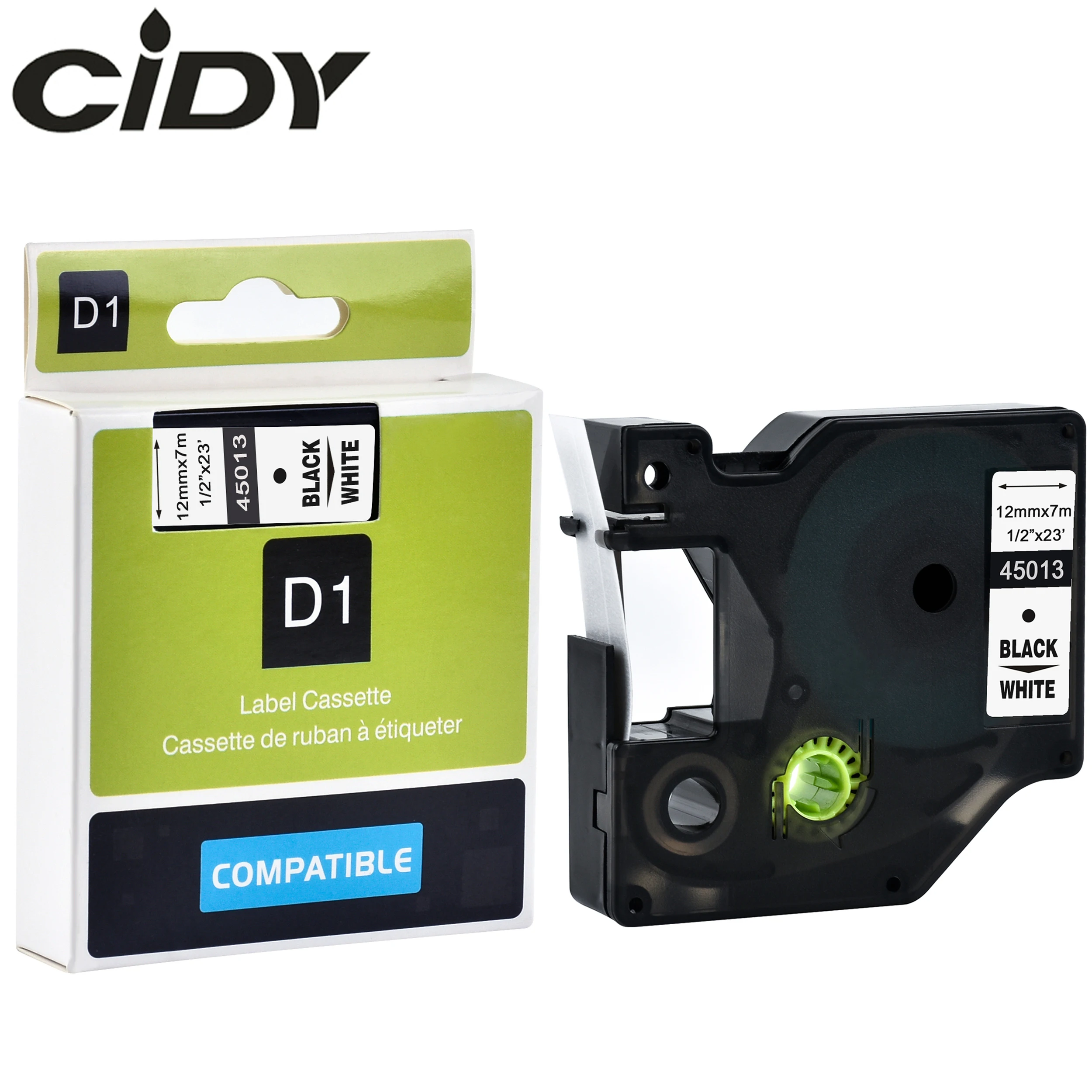Принтер для этикеток CIDY 50 шт./лот D1 45013 12 мм x 7 м черно-белые совместимые ленты