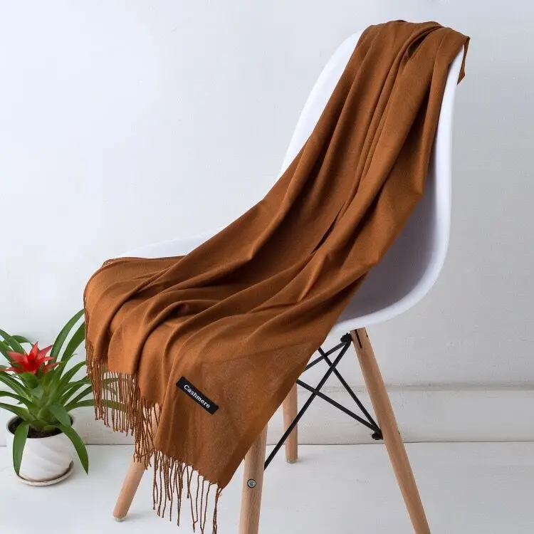 

190*65cm classic Large Solid Color Soft carf Cashmere Boy Girl Unisex Women office Lady Shawl Wrap Pashmina Female Hijab Muffler
