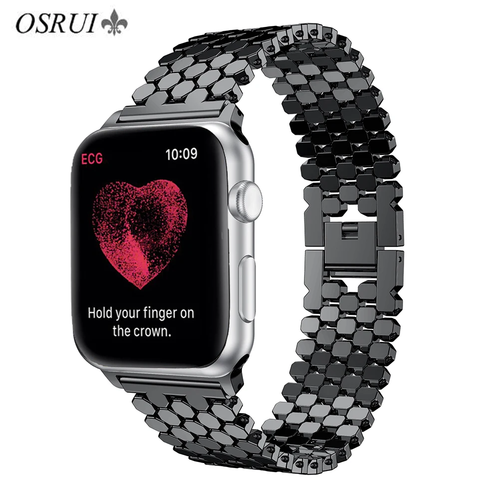 Ремешок из нержавеющей стали для Apple watch band 5 4 3 44 мм 42 38 40 браслет iwatch link series 2