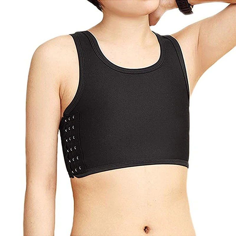 

S-5XL Shaper Flat Breast Binder Les Corset Tomboy Lesbian Underwear Women Seamless Summer Short Vest Plus Size Tank Top Bustier