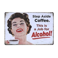 retro metal poster sexy women vintage tin signs laundry kitchen coffee drink cake painting wall decor iron sticker