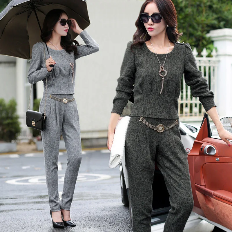Женский модный костюм новинка для весны и осени офисный из двух предметов