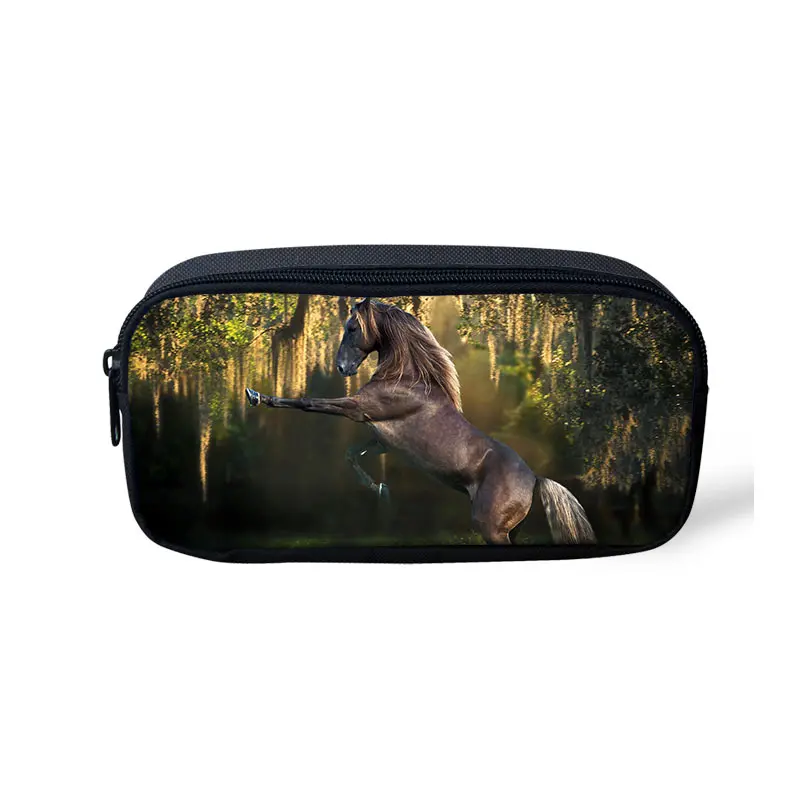 Милый детский косметический пенал с 3D рисунком животных лошадей миниатюрная