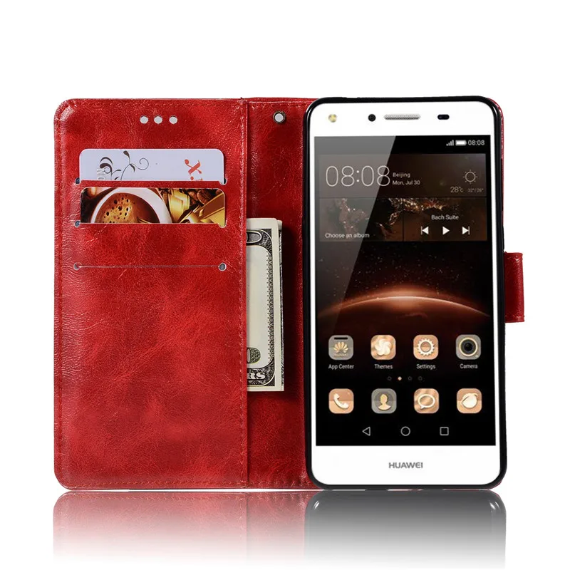 Чехол для Huawei Y6 2017 5 0 дюйма роскошный бумажник чехол телефона из искусственной