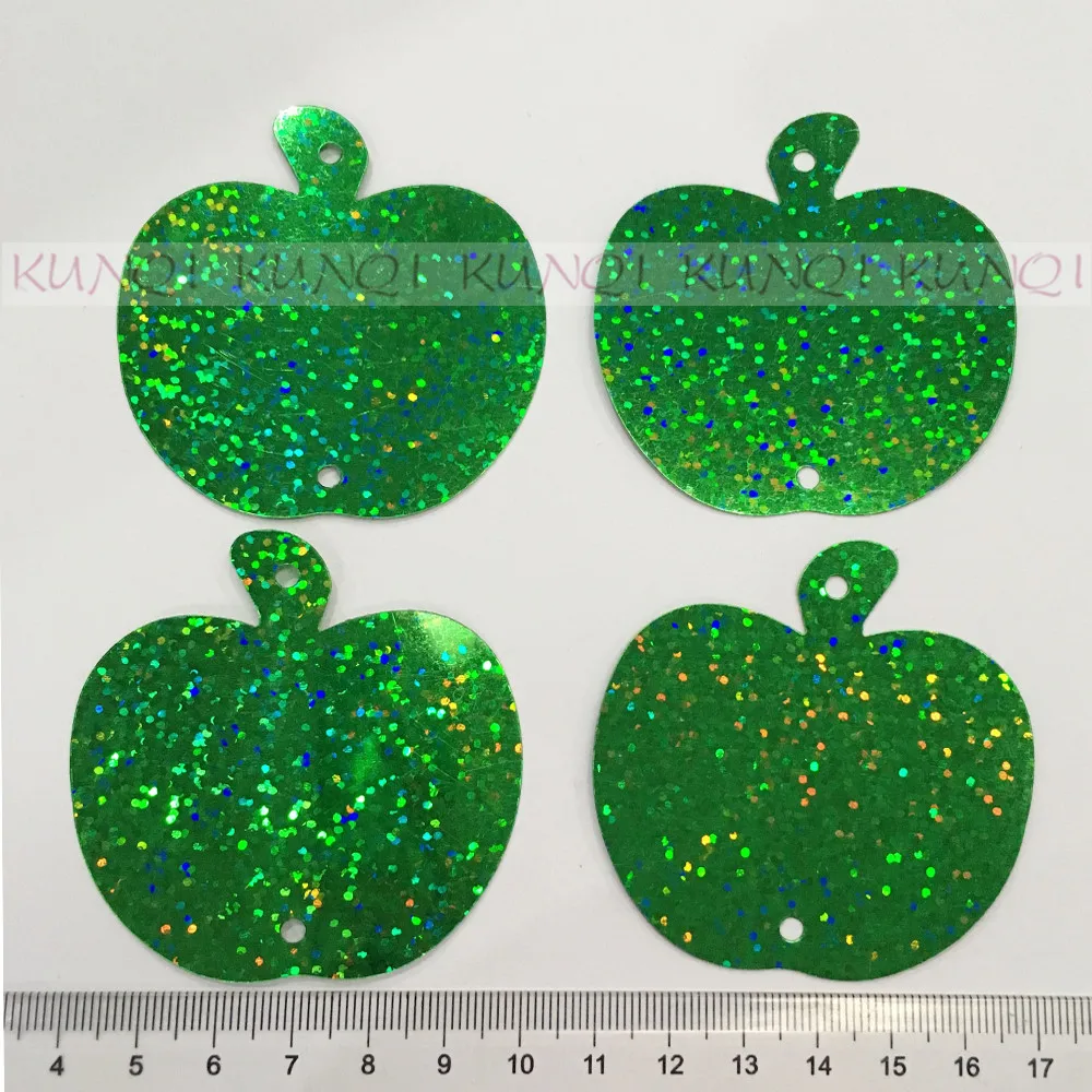 Новинка! Большие пайетки с зелеными яблоками 35 шт. 60 мм | Дом и сад