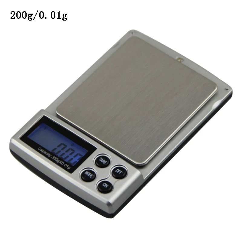200g 0.01g Электронный Точная Мини цифровые весы 100/200/300/1000g X 0,1g/0,01 Карманные ювелирные изделия Вес Весы Высокая точность взвешивания баланс - Цвет: 200g 0.01g