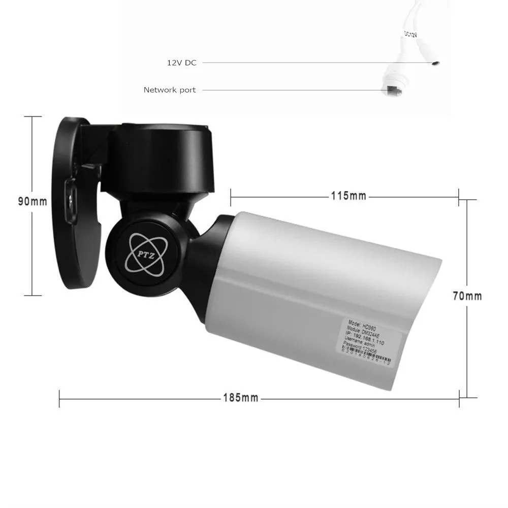 5MP мини PoE IP PTZ пуля камера 4X оптический зум 2,8-12 мм IP66 CCTV Cam наружная Поддержка ONVIF P2P H.264(H.265) для HK POE NVR