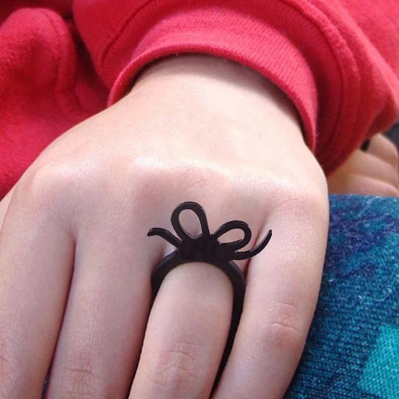 Акриловое кольцо с бантом милый стиль для девочек любимый многими девушками