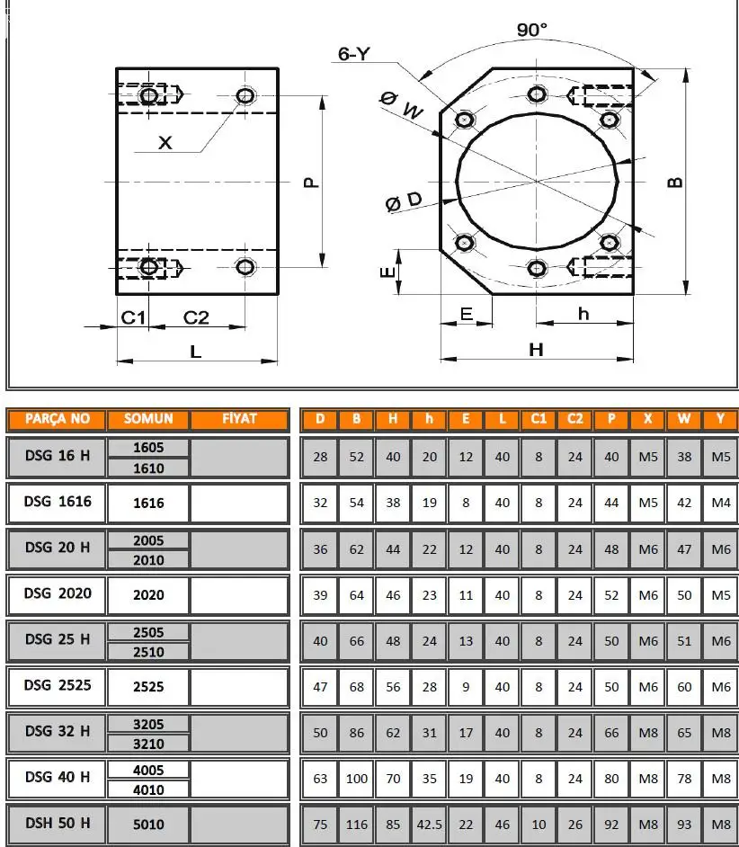 

ballscrew nut housing bracket holder for SFU1604 SFU1605 SFU1610 Aluminium Alloy Material 1605 ball screw